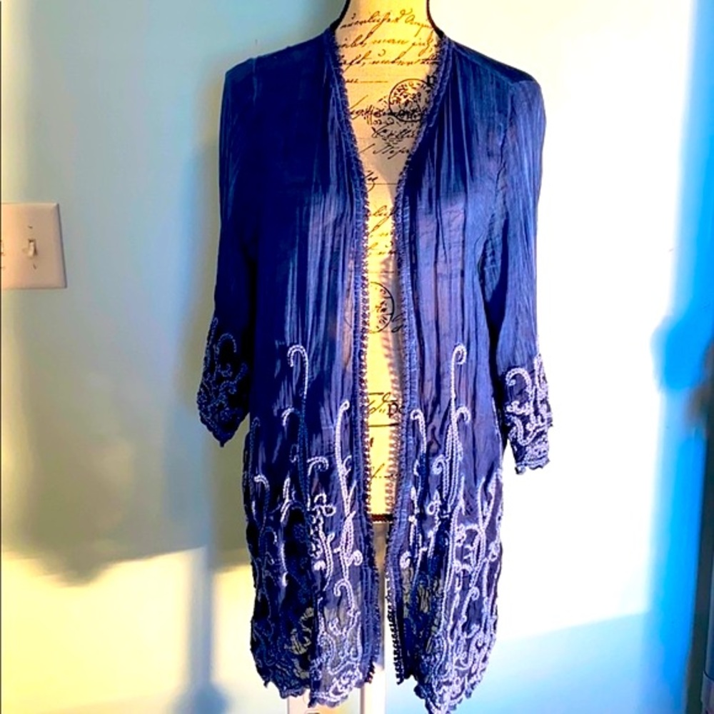 Soft Surroundings Blue Cardigan